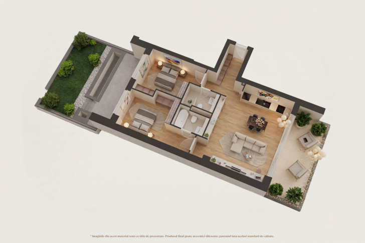 Apartamente cu grădină 3J1P