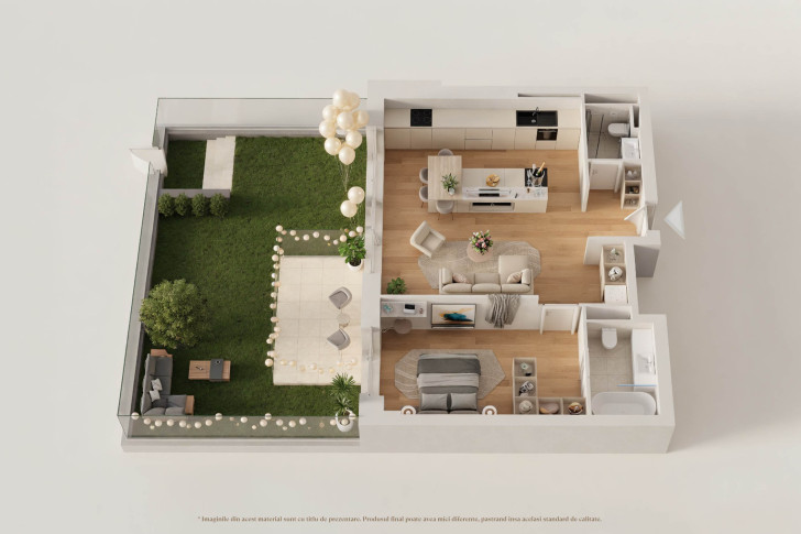 Apartamente cu grădină 2D2P