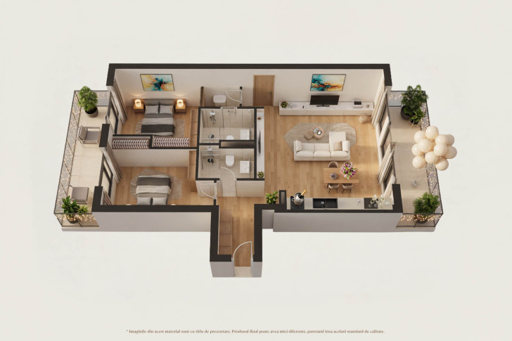Apartamente 3 camere 3D