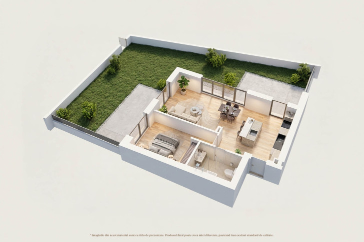 Apartamente cu grădină 2J1P