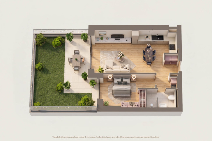Apartamente cu grădină 2F1P