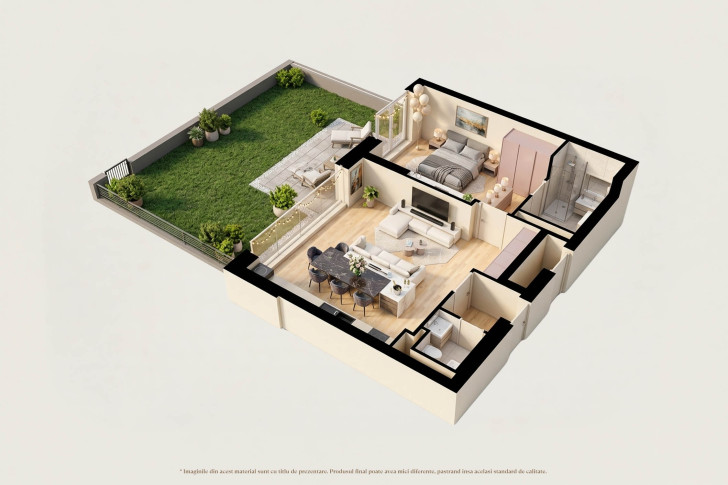 Apartamente cu grădină 2L1P