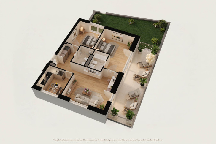 Apartamente cu grădină 3I1P