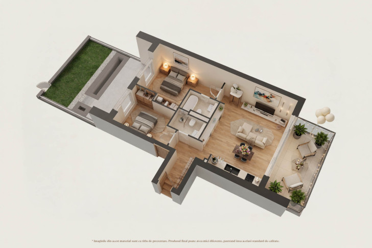 Apartamente cu grădină 3H1P